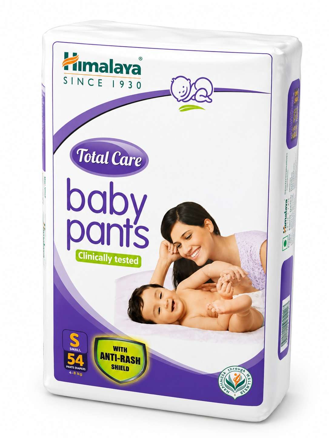 Himalaya Total Care Baby Pants Diaper | Size S (Small) 54 Count | Pack of 1