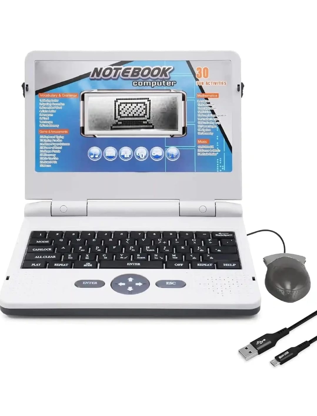 Plug & Play Notebook Computer Toy with 30 Fun Activities | Educational Toy Laptop for Kids