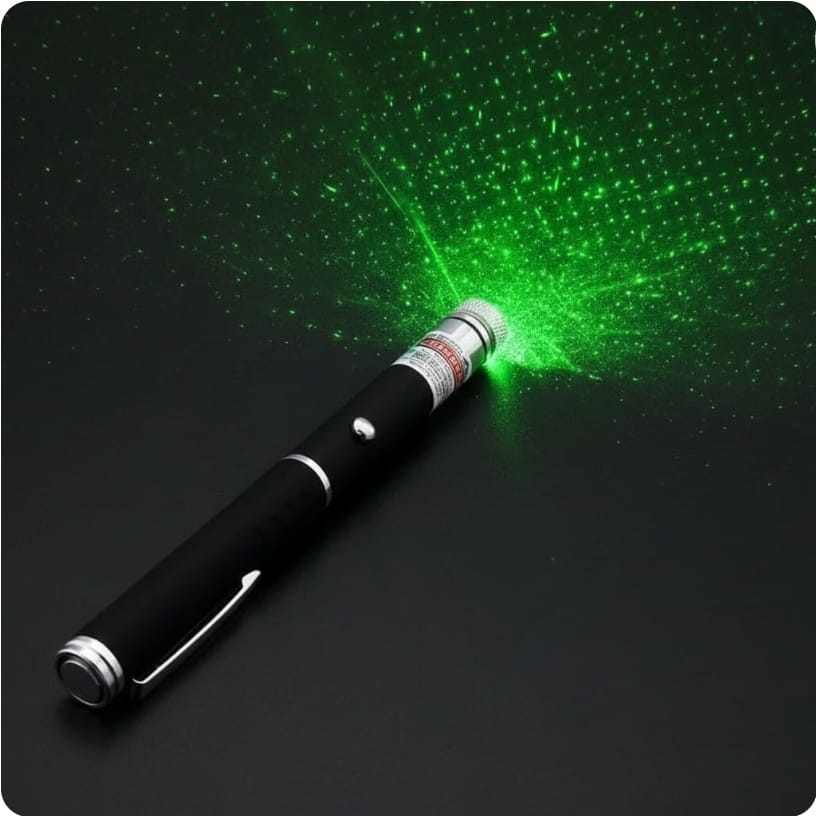Green Multipurpose Laser Light Disco Pointer Pen Beam with Adjustable Antena Cap