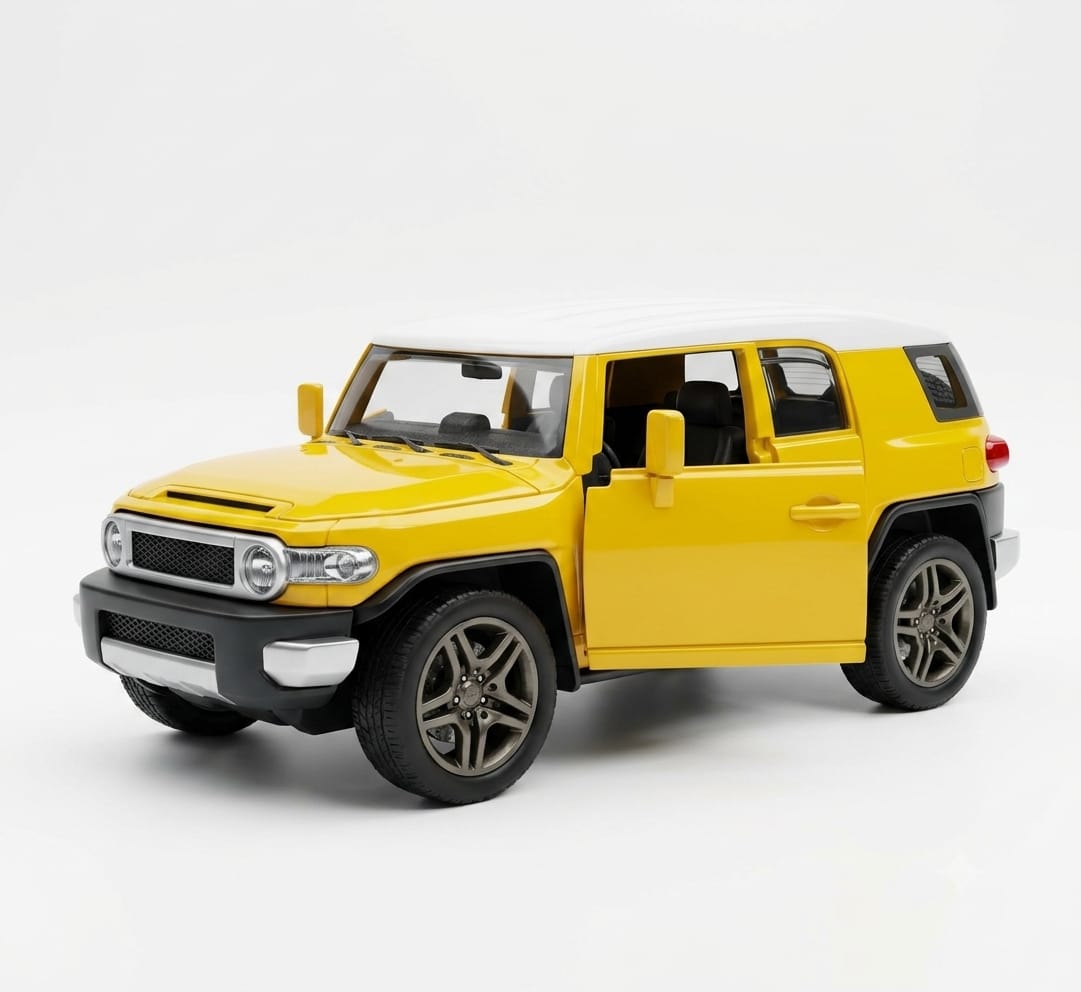 Die Cast FJ Cruiser Model Car, Red, Pull Back Action, Openable Doors,