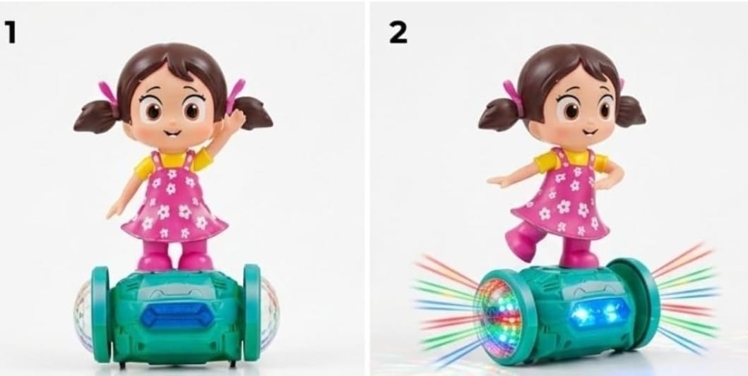 Fashion Girl Dancing Doll with 5D Lights, Music & 360° Rotating Toy for Girls