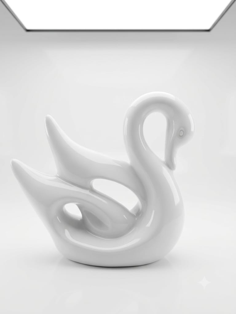 Decorative Showpiece for Home Decor Living Room Bedroom Table Top Decoration (White Colour)
