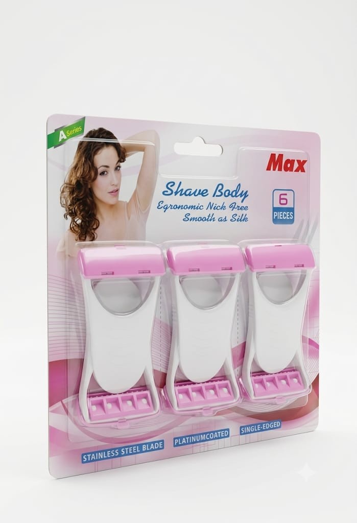 Max Women's Disposable Body Shaving Razor (Pink) Pack of 6
