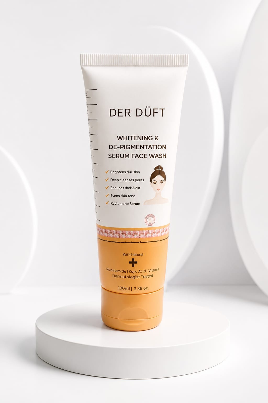DER DUFT Whitening & De-Pigmentation Face Wash Serum 100ml | Helps Reduce Tan & Dark Spots