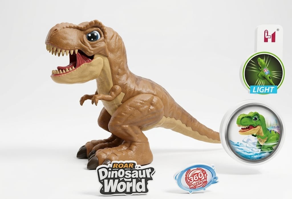 Remote Control Dinosaur  with Walking Action Roaring Sound Light Effects and 360 Degree Rotation