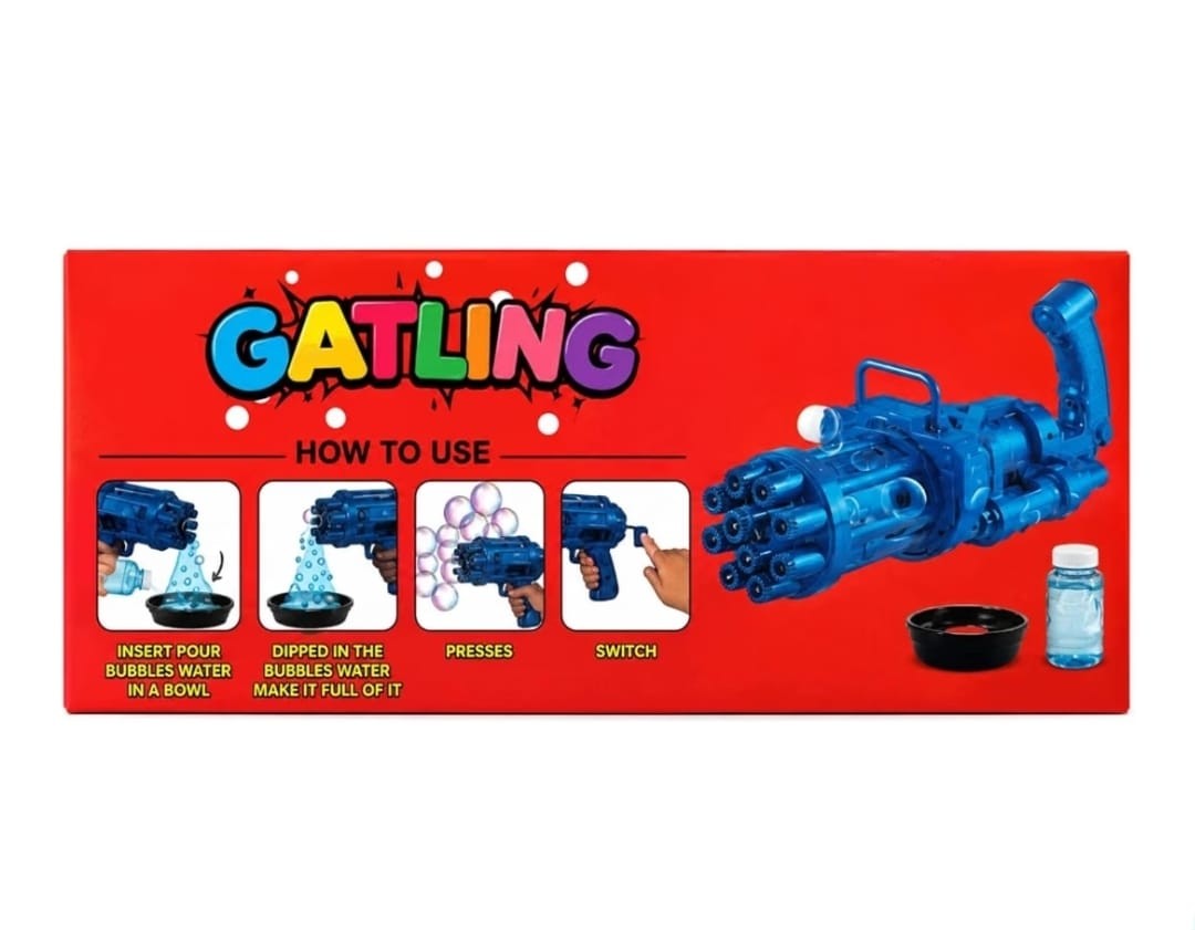 Super Bubble Gun Toy with High Speed Motor, Includes Bubble Solution, Outdoor