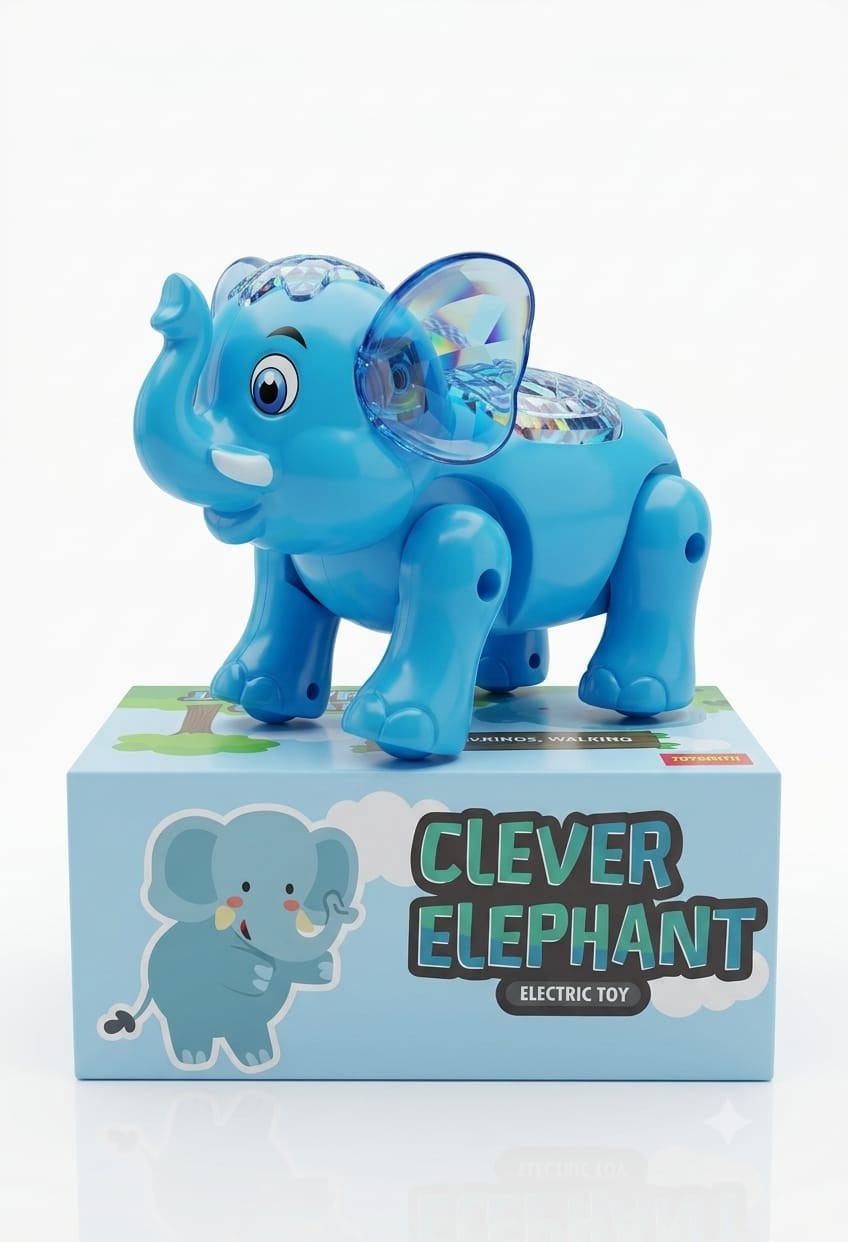 Musical Elephant Crawling Toy, Sound & Walking for Babies , Clever Elephant  Battery Electric Toy