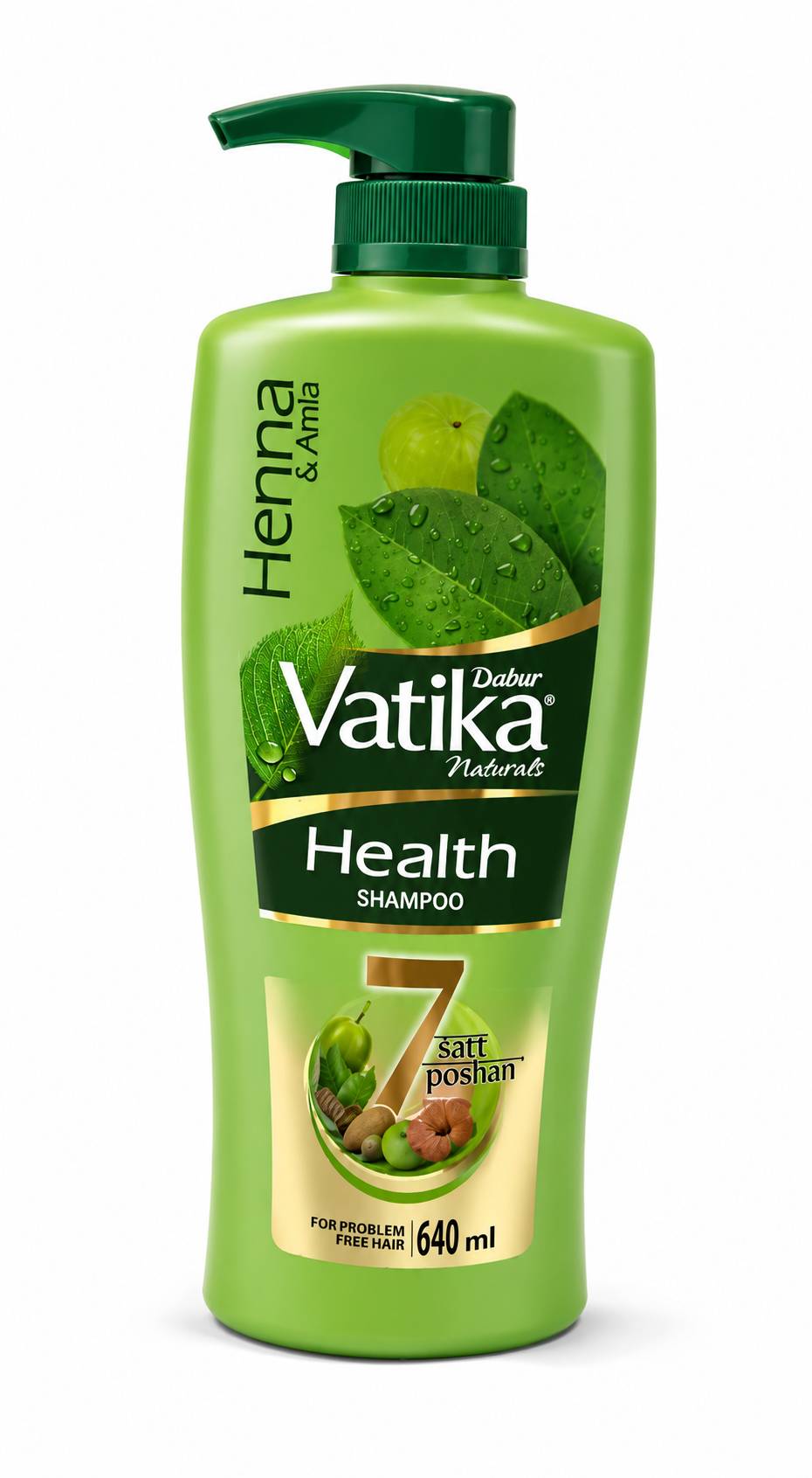Dabur Vatika Naturals Health Shampoo - 640 ml | 7 Natural Herb Extracts