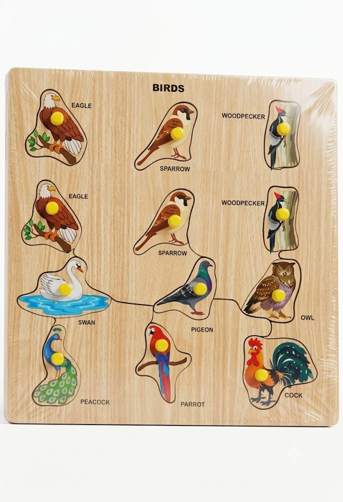 Colorful Birds  Wooden Puzzle Toy  forKids Learning Educational Toys Board Game
