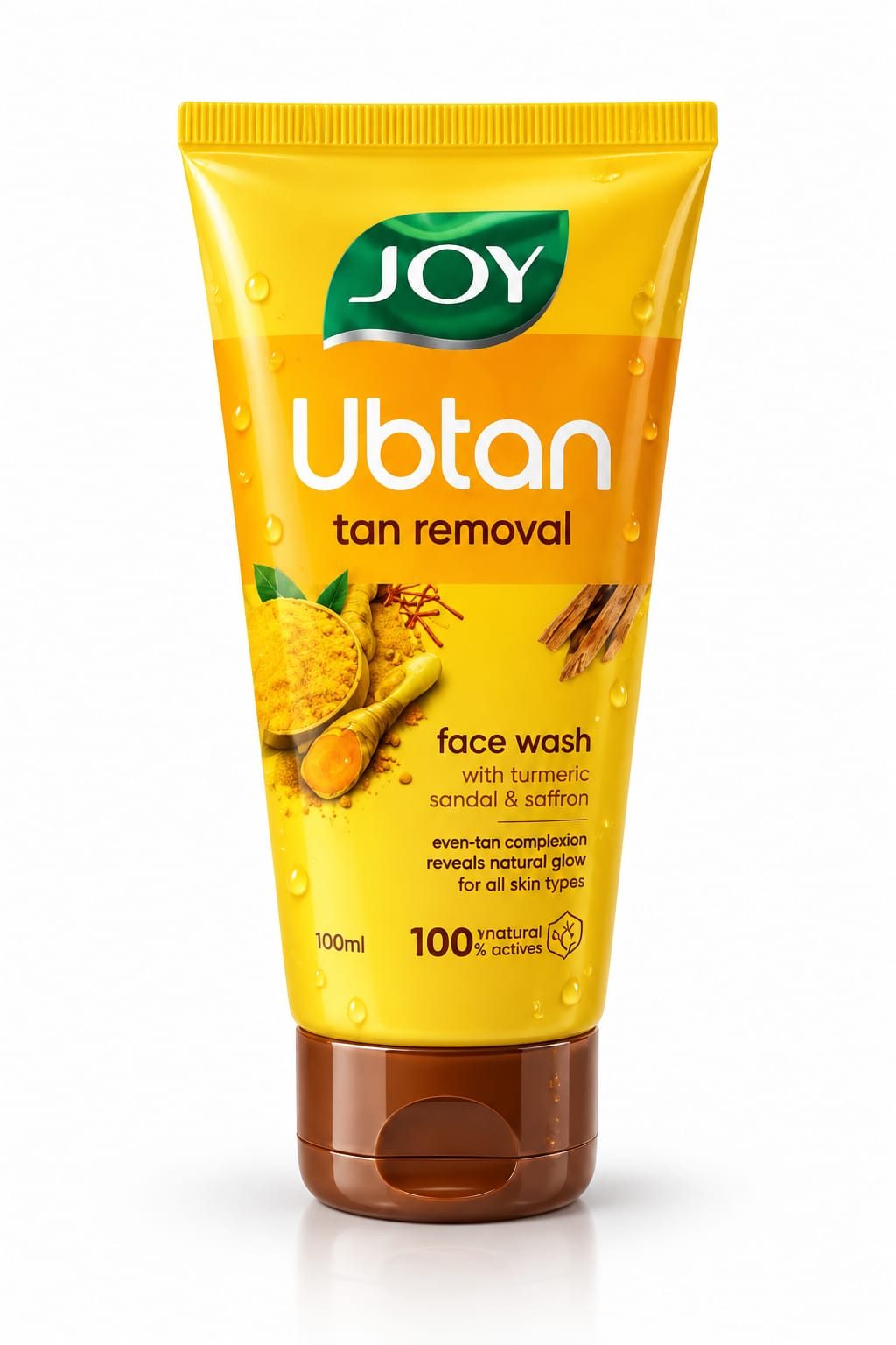 Joy Ubtan Tan Removal Face Wash 150ml | Detans, Removes Dirt & Blemishes for a Natural Glowing Skin