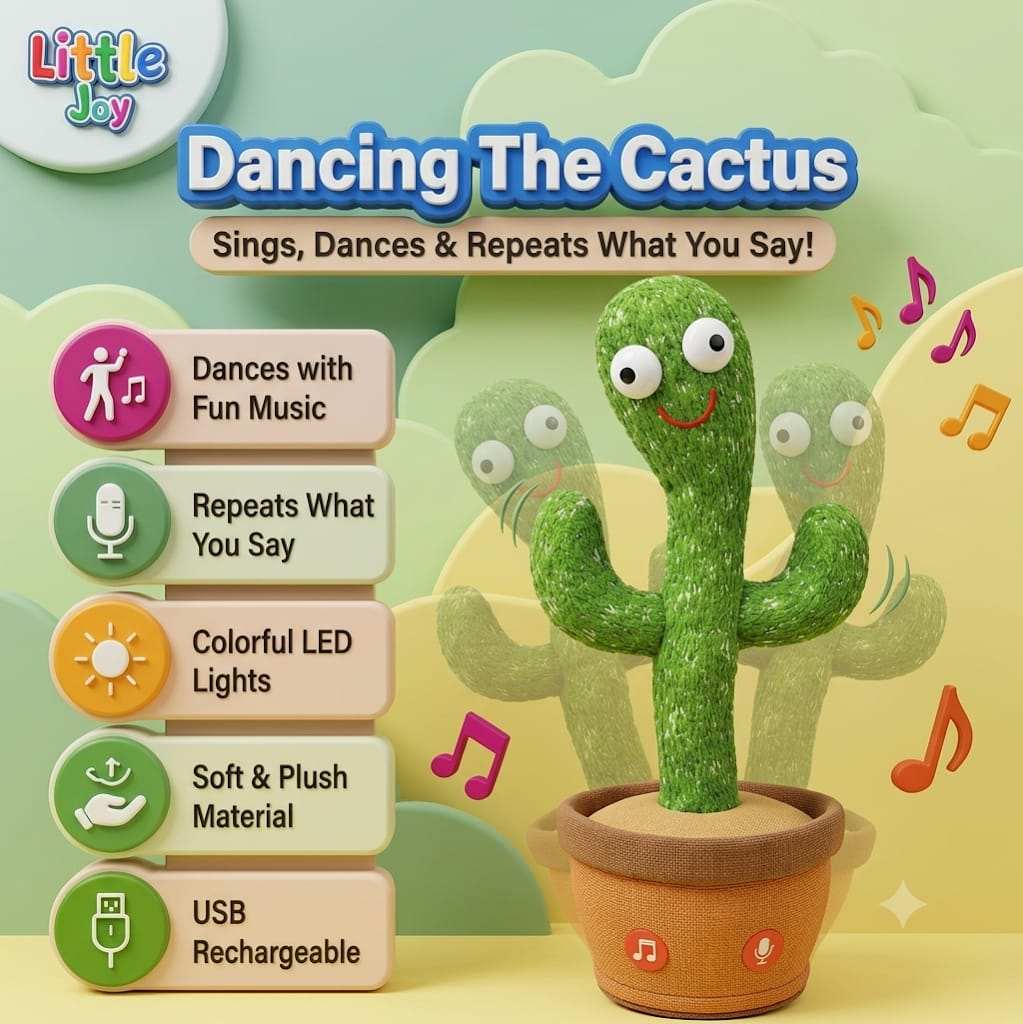 Dancing Cactus Toy , Music & Dance |  Singing Cactus Plush Toy for Kids | Educational Gift