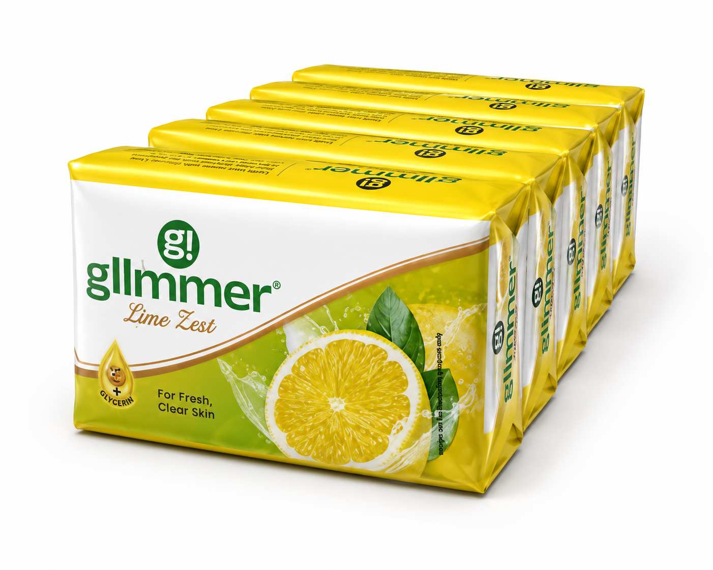 glimmer lime lest soap pack of 5