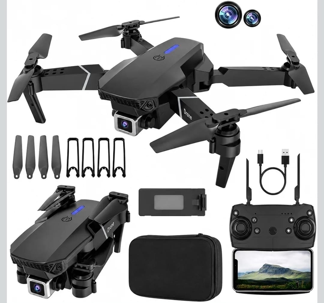 Foldable Camera Drone E88 PRO MAX with Single 4K Camera  360° Flip, Smart Flight Modes & 2 Batteries
