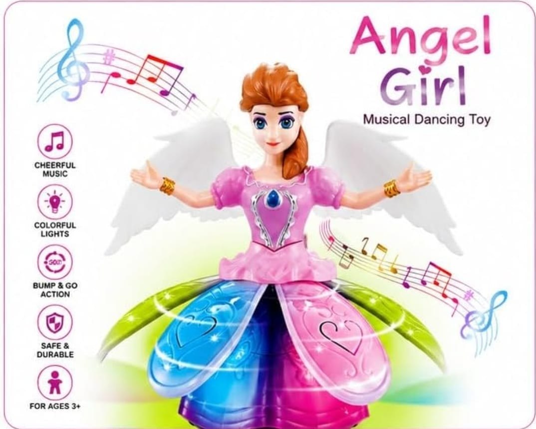 Angel Girl Musical LED Dancing Doll with Rotating Wings & Light Projection for Kids (3+ Years)