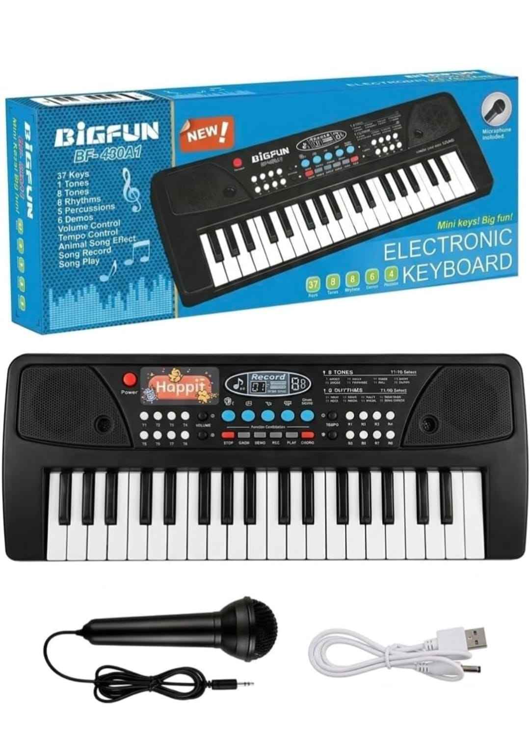 Piano Keyboard for Kids with Mic | Keyboard Piano, 37 Keys, 8 Rhythms, 8 Tones, 6 Demos